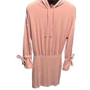 ExpressPink Hooded Sweatshirt Dress Bell Sleeves